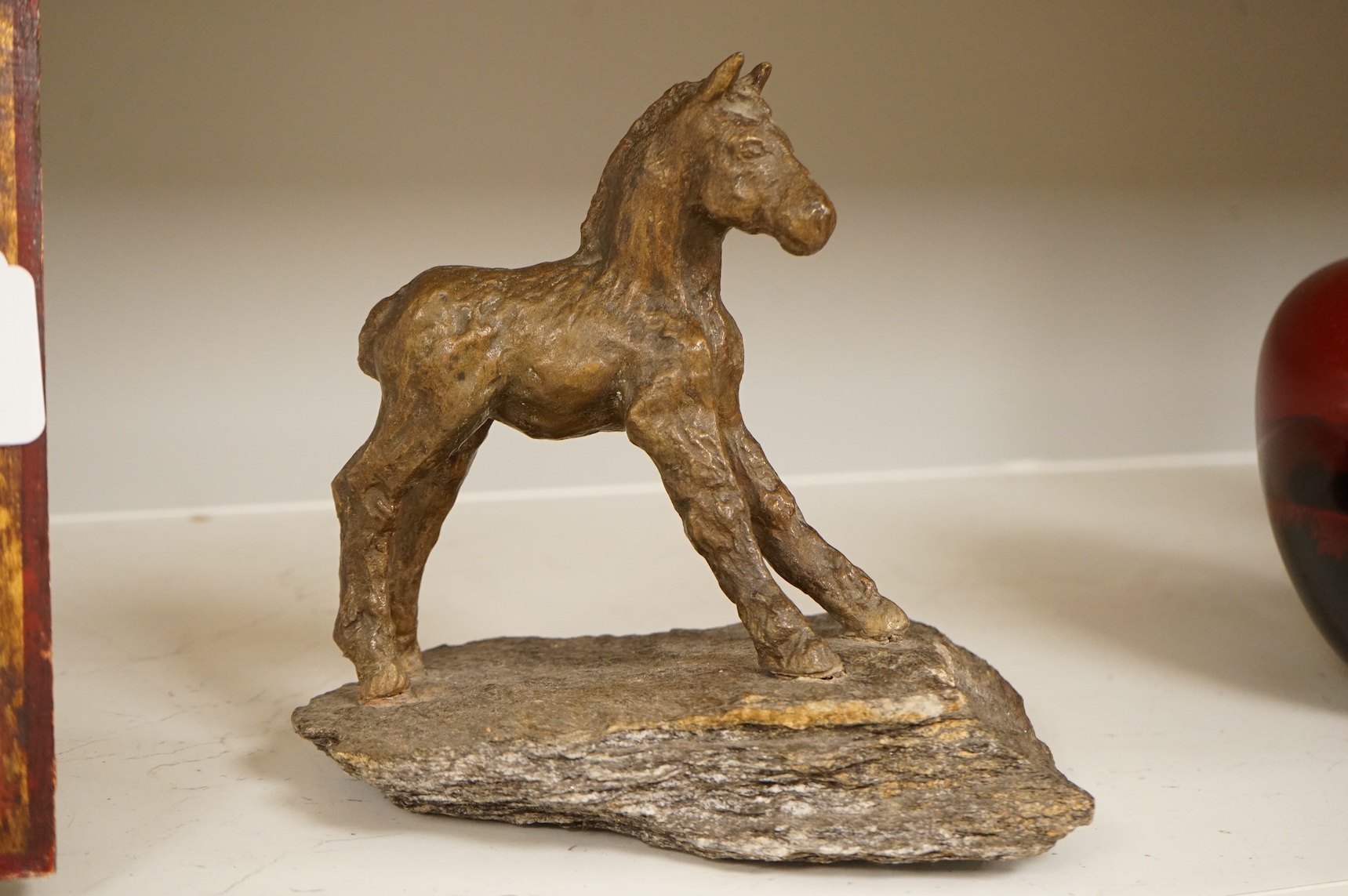 A Contemporary bronze study of a foal, 23cm high